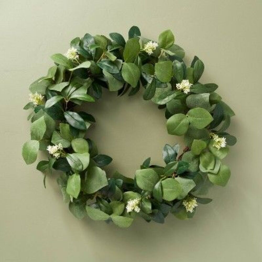26" Faux Skimmia Wreath - Hearth & Hand with Magno Green